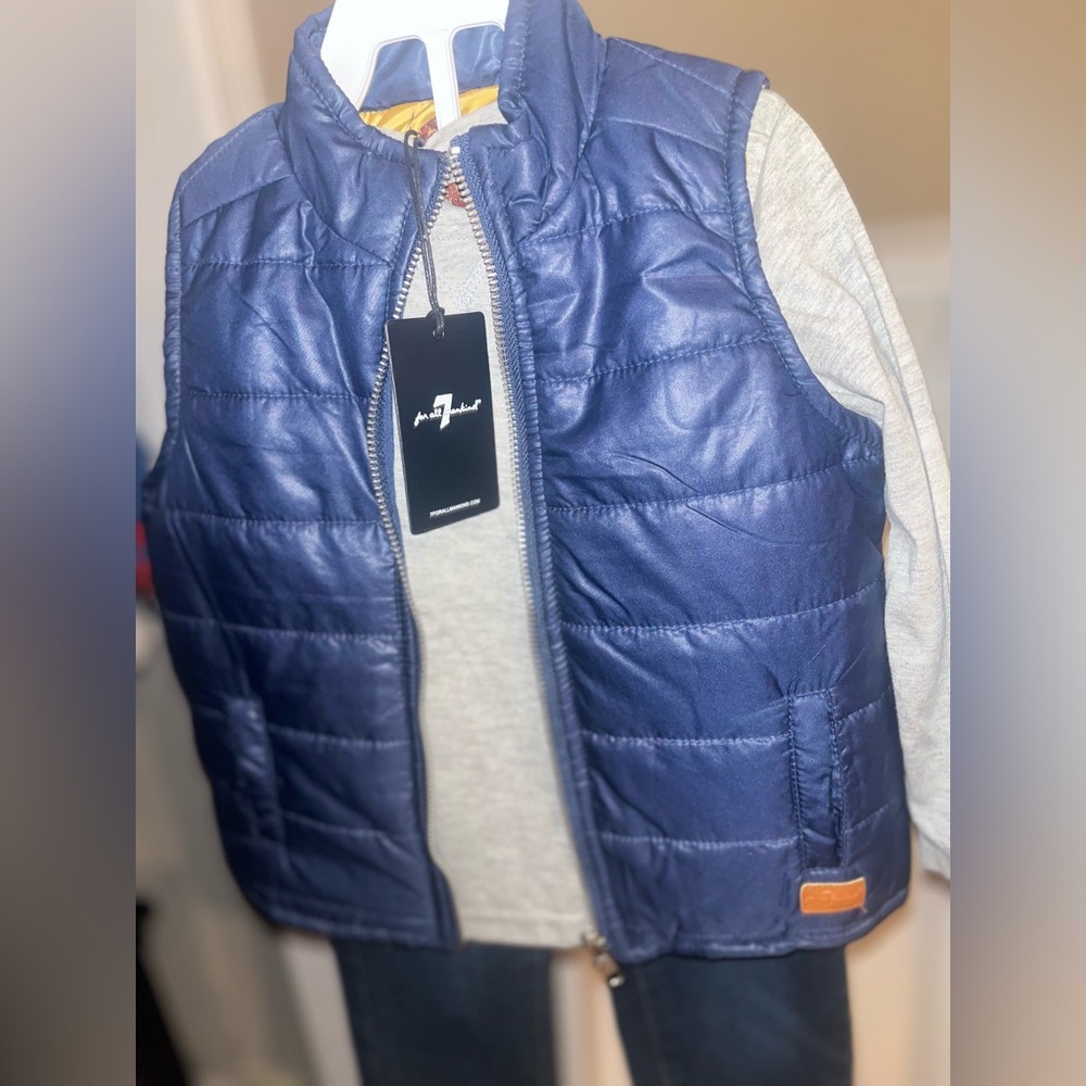 7 For All Mankind, 24M, three piece (puffy vest, jeans & shirt) NWT